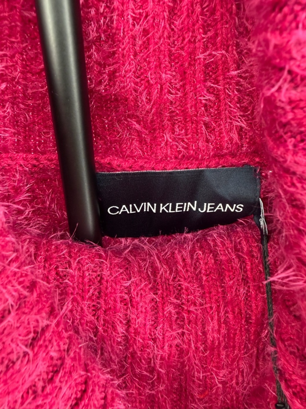 Calvin Klein Jeans Fuzzy Turtleneck Sweater Pink Women’s Size M and S Soft Knit - Picture 4 of 8